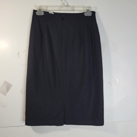 Womans Valerie Stevens Petites Stretch Black Wool/Spandex Skirt Size 8 Petite - Picture 3 of 7
